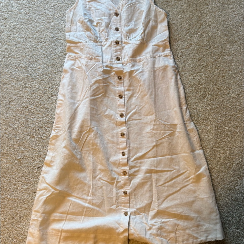 Pact Cream Button-Front Maxi Dress